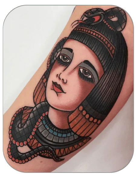 Cleopatra tattoo tradicional hecho en the last gallery tattoo, Mollet del Vallès, Barcelona