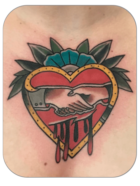 corazón tattoo tradicional hecho en the last gallery tattoo, Mollet del Vallès, Barcelona