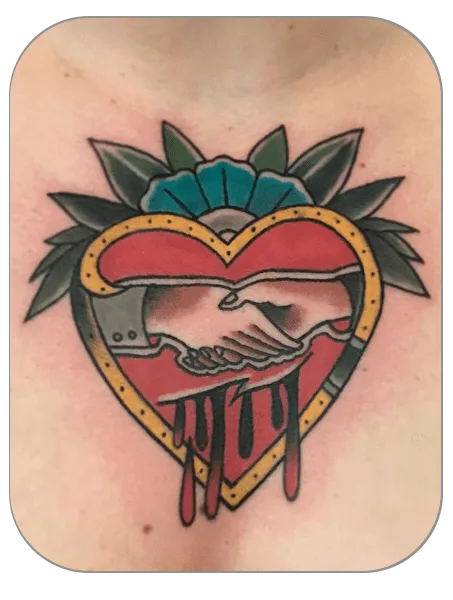 corazón tattoo tradicional hecho en the last gallery tattoo, Mollet del Vallès, Barcelona