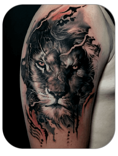 tattoo león hecho familia por Deivid en The last Gallery tattoo en Mollet del Vallès, Barcelona