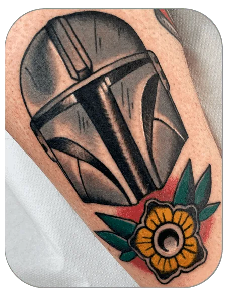 Trooper tattoo tradicional hecho en the last gallery tattoo, Mollet del Vallès, Barcelona